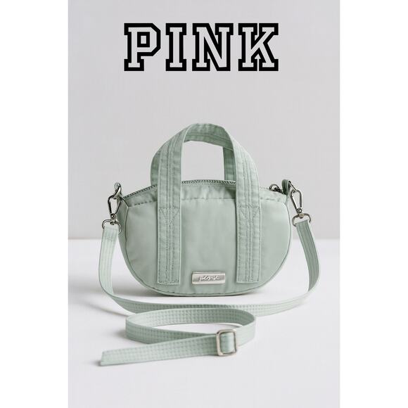 PINK Light Green Small Drawstring Top Purse - Picture 1 of 6